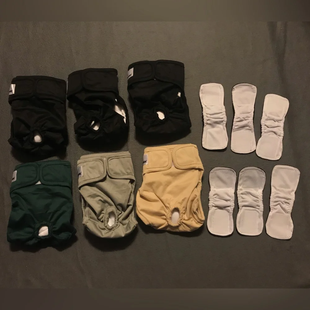 Dog Diapers - Black, Green, Gray, Yellow